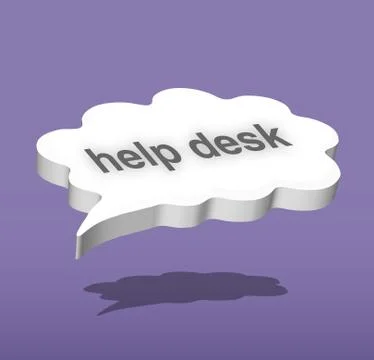 Speach bubble help desk Stock Illustration