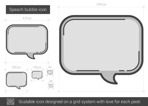 Speach bubble line icon Stock Illustration