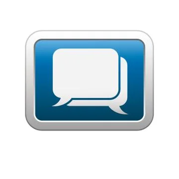 Speach bubbles icon on blue Stock Illustration