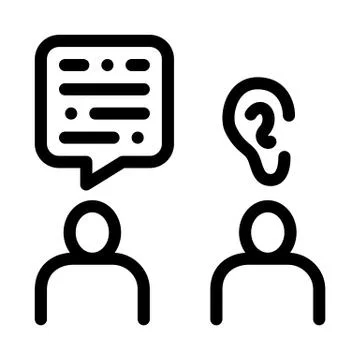Speak And Listen Icon Vector Outline Illustration Illustration