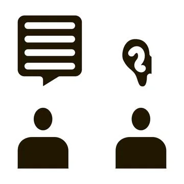 Speak And Listen Icon Vector Glyph Illustration Illustration