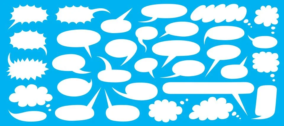 Speak bubble collection. Hand drawn design elements. Stock Illustration