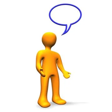 Speak bubble human 3d Stock Illustration