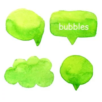 Speak bubbles watercolor set vector Illustrazione stock