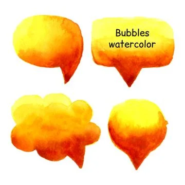 Speak bubbles watercolor set vector Stock Illustration
