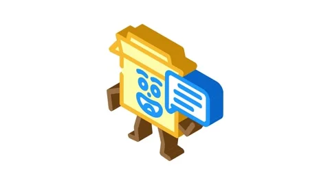 Speak cardboard box character isometric icon animation Stock Footage 327290604