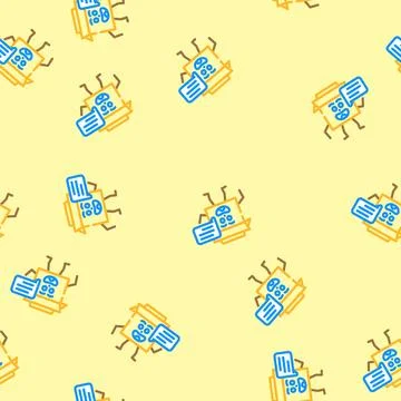 Speak cardboard box character vector seamless pattern Illustration