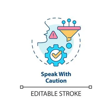 Speak with caution concept icon 스톡 일러스트