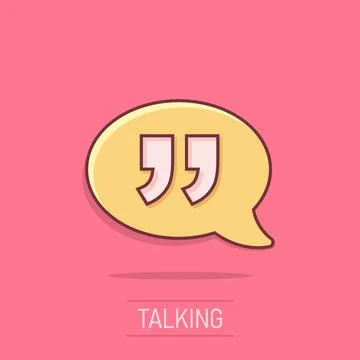 Speak chat icon in comic style. Speech bubble cartoon vector illustration o.. Stock Illustration