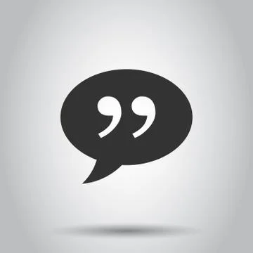 Speak chat icon in flat style. Speech bubble vector illustration on white iso Illustrazione stock