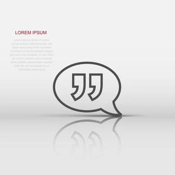 Speak chat icon in flat style. Speech bubble vector illustration on white i.. Illustrazione stock