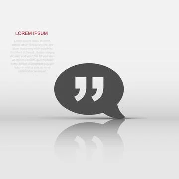 Speak chat icon in flat style. Speech bubble vector illustration on white i.. Stock Illustration