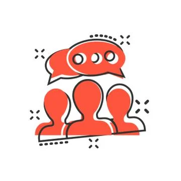 Speak chat sign icon in comic style. Bubble dialog vector cartoon illustratio Stock Illustration