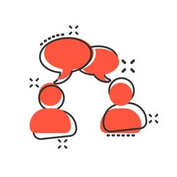 Speak chat sign icon in comic style. Bubble dialog vector cartoon illustratio Stock Illustration