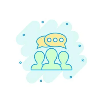 Speak chat sign icon in comic style. Bubble dialog vector cartoon illustratio Stock Illustration