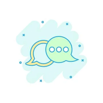 Speak chat sign icon in comic style. Speech bubbles vector cartoon illustrati 스톡 일러스트