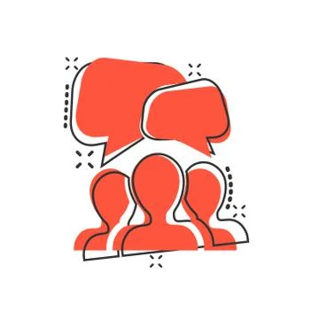 Speak chat sign icon in comic style. Bubble dialog vector cartoon illustratio Illustrazione stock