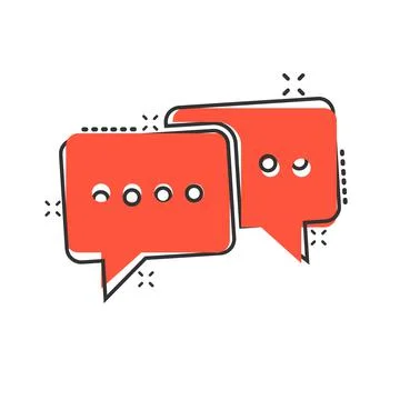 Speak chat sign icon in comic style. Speech bubbles cartoon vector illustrati 스톡 일러스트