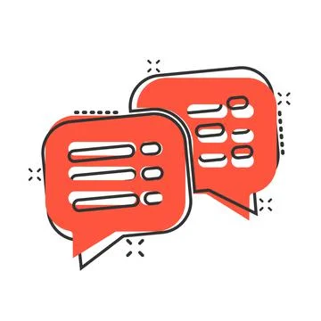 Speak chat sign icon in comic style. Speech bubbles cartoon vector illustrati 스톡 일러스트