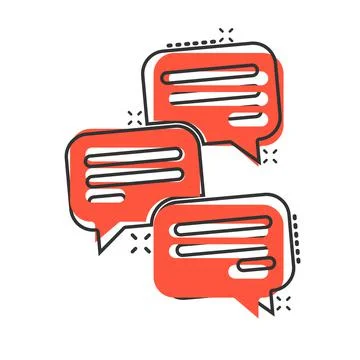 Speak chat sign icon in comic style. Speech bubbles cartoon vector illustrati 스톡 일러스트