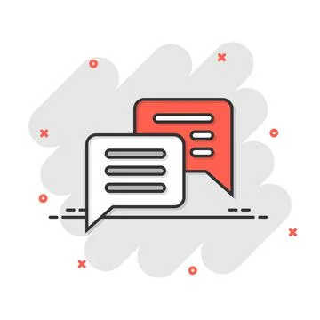 Speak chat sign icon in comic style. Speech bubbles cartoon vector illustrati 스톡 일러스트