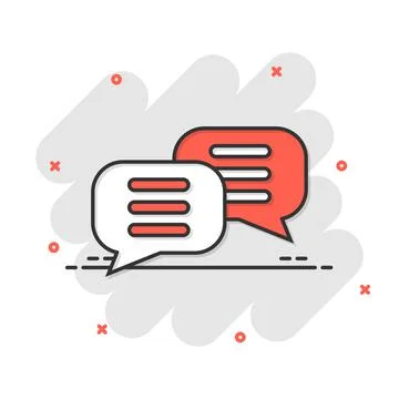 Speak chat sign icon in comic style. Speech bubbles cartoon vector illustrati 스톡 일러스트
