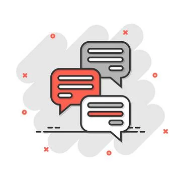 Speak chat sign icon in comic style. Speech bubbles cartoon vector illustrati 스톡 일러스트