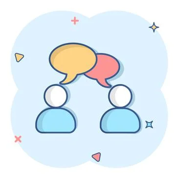 Speak chat sign icon in comic style. Bubble dialog vector cartoon illustratio 스톡 일러스트