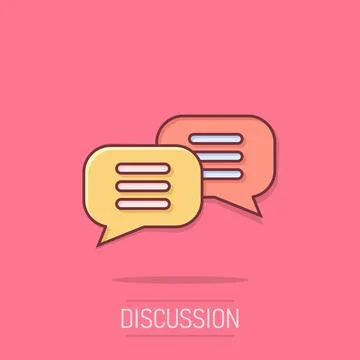 Speak chat sign icon in comic style. Speech bubbles cartoon vector illustra.. 스톡 일러스트