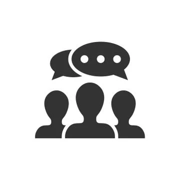 Speak chat sign icon in flat style. Bubble dialog vector illustration on whit イラスト素材