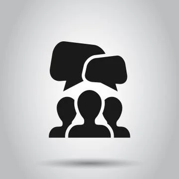 Speak chat sign icon in flat style. Bubble dialog vector illustration on isol Stock Illustration