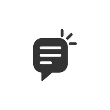 Speak chat sign icon in flat style. Speech bubbles vector illustration on whi Illustrazione stock