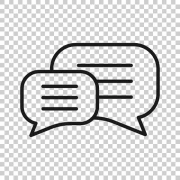 Speak chat sign icon in flat style. Speech bubbles vector illustration on whi イラスト素材