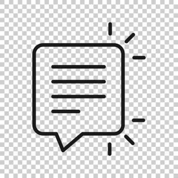 Speak chat sign icon in flat style. Speech bubbles vector illustration on whi Stock Illustration