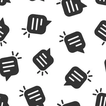 Speak chat sign icon in flat style. Speech bubbles vector illustration on whi Stock Illustration