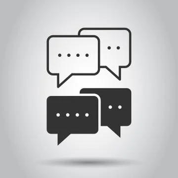 Speak chat sign icon in flat style. Speech bubbles vector illustration on whi 스톡 일러스트