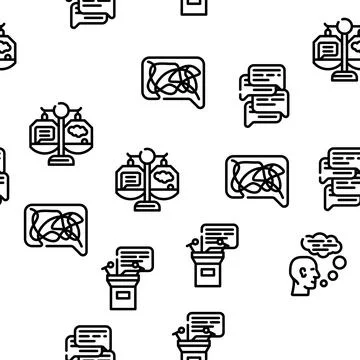 Speak Conversation And Discussion Vector Seamless Pattern 스톡 일러스트