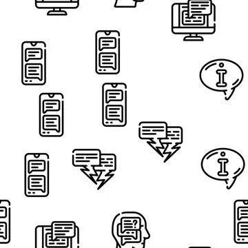 Speak Conversation And Discussion Vector Seamless Pattern Illustrazione stock