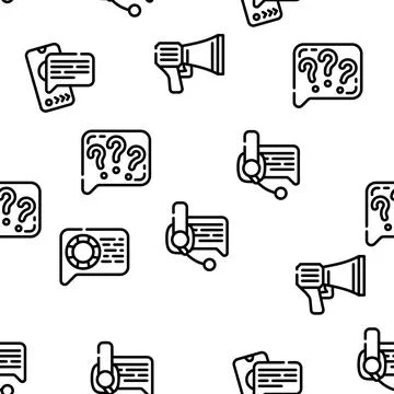 Speak Conversation And Discussion Vector Seamless Pattern イラスト素材