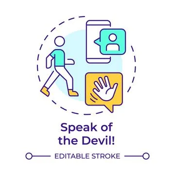 Speak of devil multi color concept icon Stock Illustration