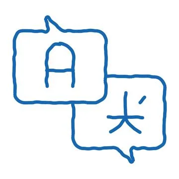Speak In Different Languages doodle icon hand drawn illustration Stock Illustration