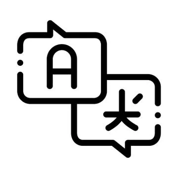 Speak In Different Languages Icon Thin Line Vector Illustrazione stock