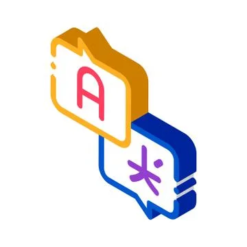 Speak In Different Languages isometric icon vector illustration Illustrazione stock