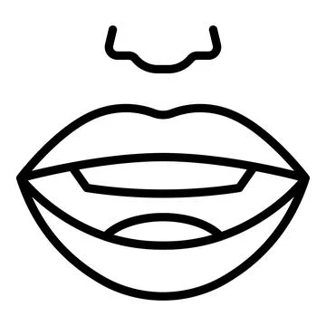Speak expression icon outline vector. Face mouth Illustration