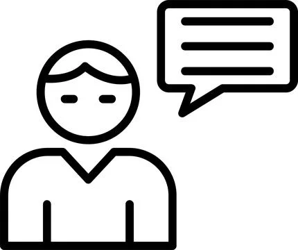 Speak Line Icon Design Stock Illustration