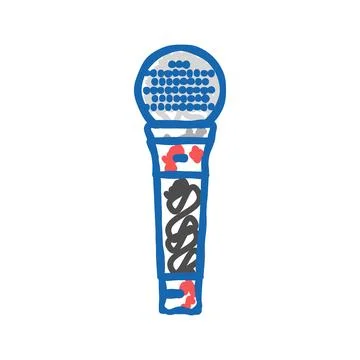 Speak mic microphone icon doodle illustration Illustration