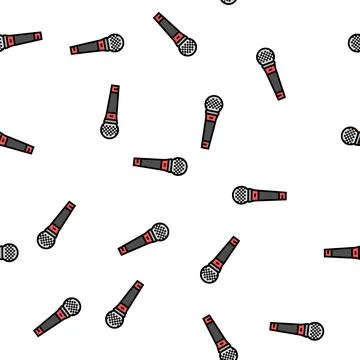 Speak mic microphone vector seamless pattern Illustrazione stock