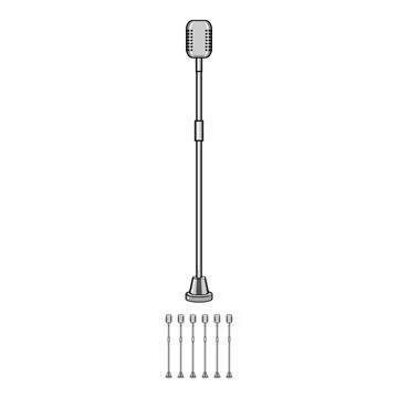 Speak microphone stand cartoon vector graphic イラスト素材