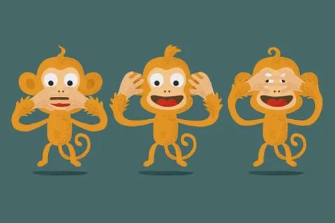 Speak no evil , Hear no evil , see no evil ,eps 10 vector format Stock Illustration