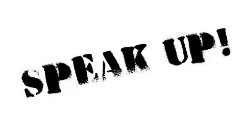 Speak Up rubber stamp Stock Illustration